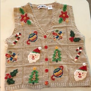 Nice ugly sweater Christmas vest L